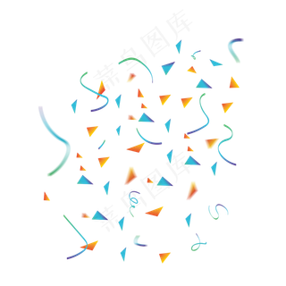 渐变彩带撒花矢量图形