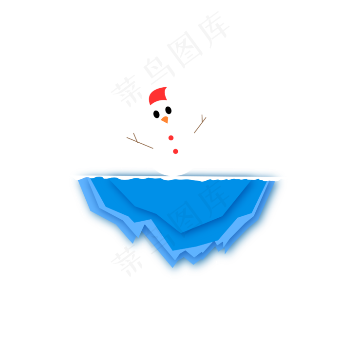 矢量手绘卡通冰块雪人ai矢量模版下载