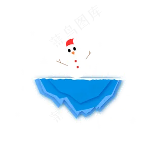 矢量手绘卡通冰块雪人
