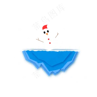 矢量手绘卡通冰块雪人