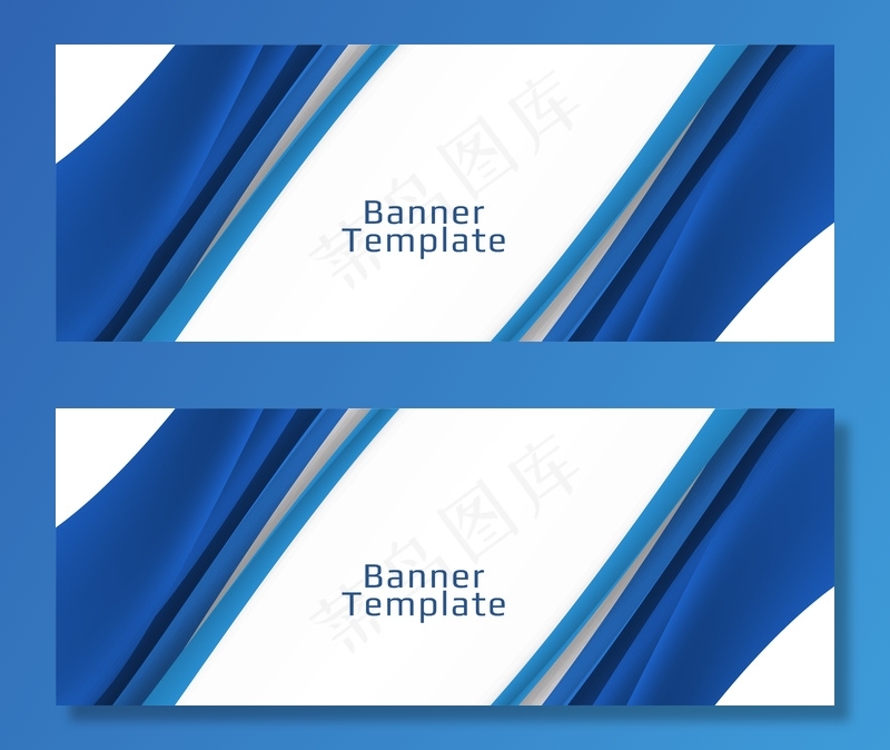 现代时尚蓝色抽象横幅banner