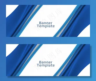 现代时尚蓝色抽象横幅banner