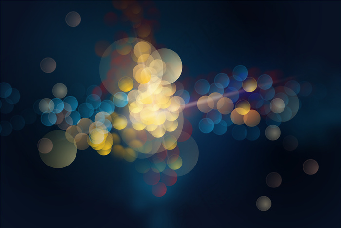 暗背景上的Bokeh灯光效果