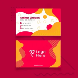 比萨餐厅名片模板