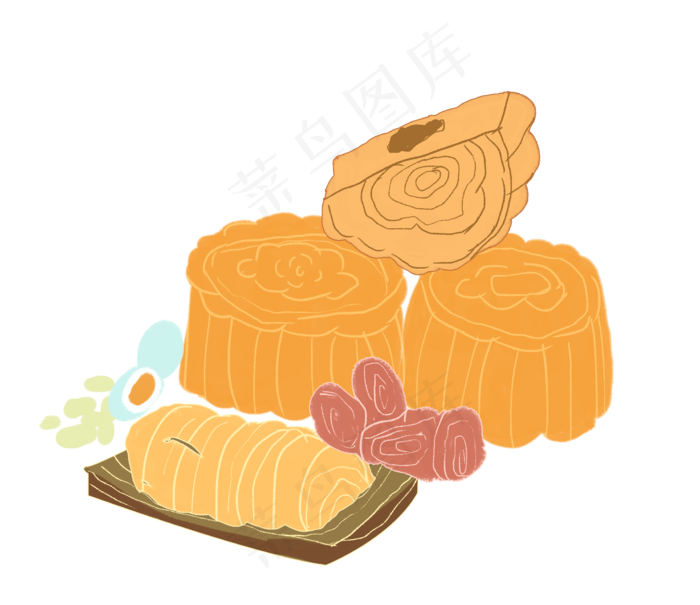中秋节月饼美食(2276X1967(DPI:300))psd模版下载