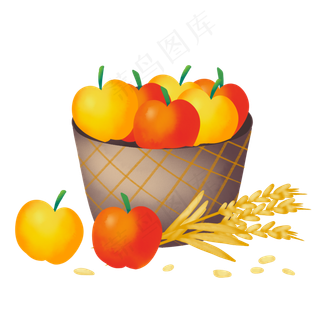 秋季丰收瓜果麦穗