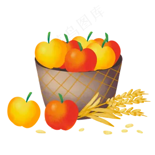 秋季丰收瓜果麦穗