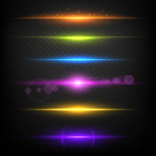 线条发光边框。霓虹灯照明线性脉冲模板