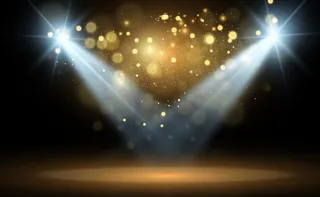 白色场景，带聚光灯。插图。