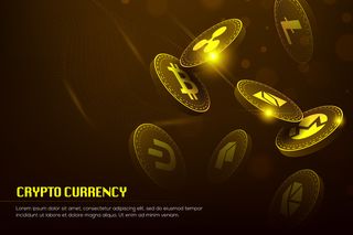 黄金比特币区块链技术3d概念适合未来技术横幅banner或封面