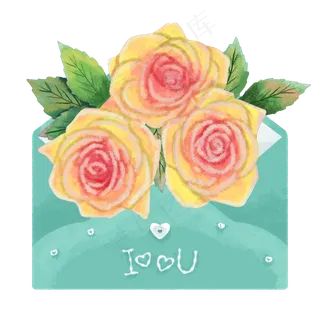 七夕节绿色小清新信封