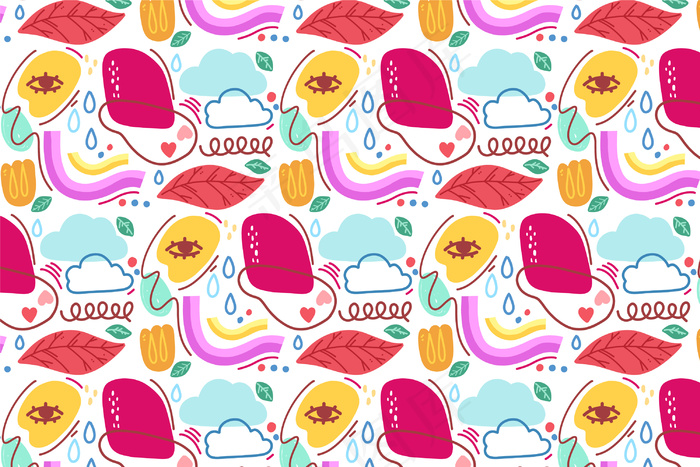 手绘抽象有机形状背景