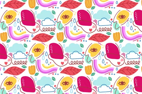 手绘抽象有机形状背景