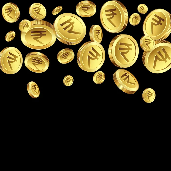 黑底卢比金币eps,ai矢量模版下载