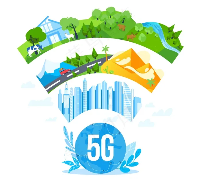5g互联网网络通信矢量图。eps,ai矢量模版下载