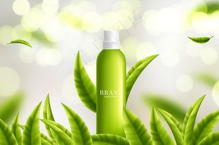 茶园背景绿茶护肤横幅banner