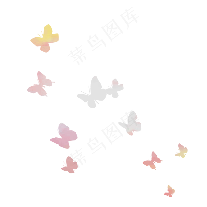 一群蝴蝶(2000X2000(DPI:300))psd模版下载