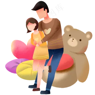 七夕节情人和玩偶