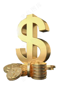 美元的标志和金币