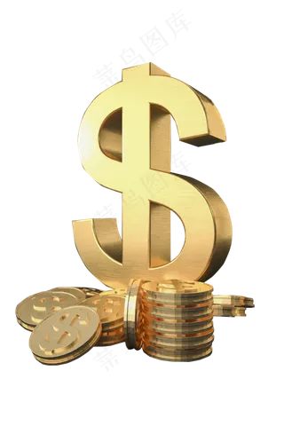 美元的标志和金币