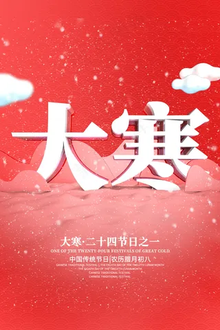 大气中国传统节日大寒节海报
