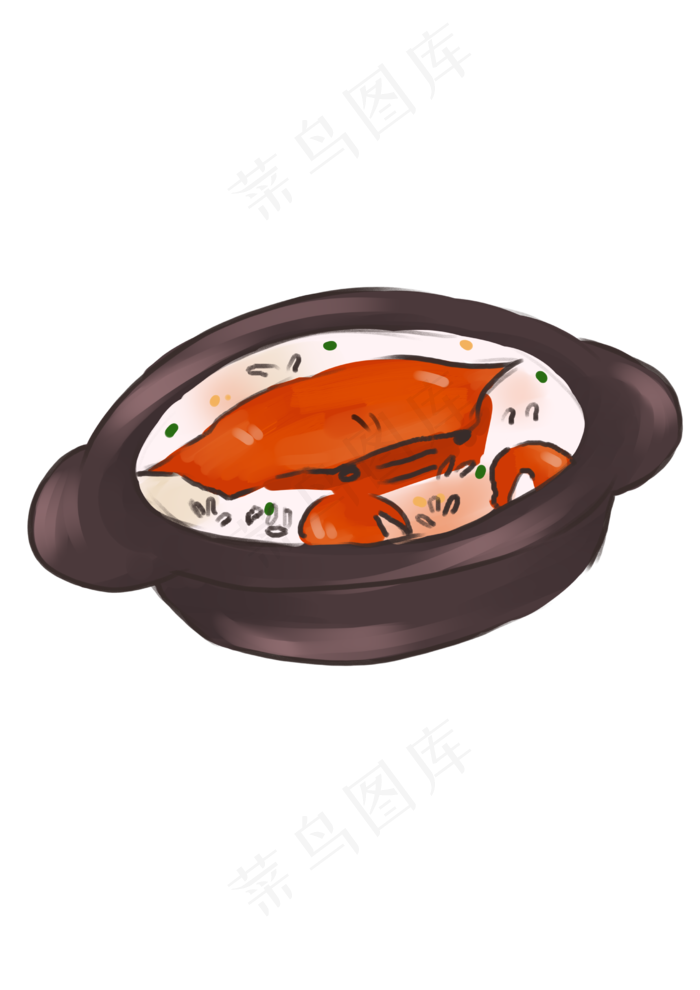 大闸蟹卡通手绘日系小清新