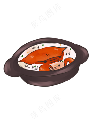 大闸蟹卡通手绘日系小清新