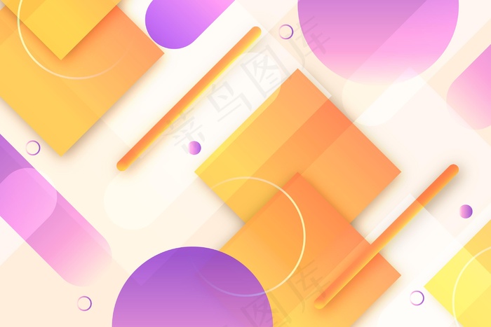 重叠的几何点和正方形背景