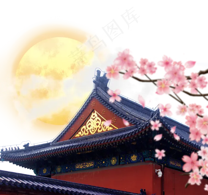 中秋屋檐月亮(2480X2321)