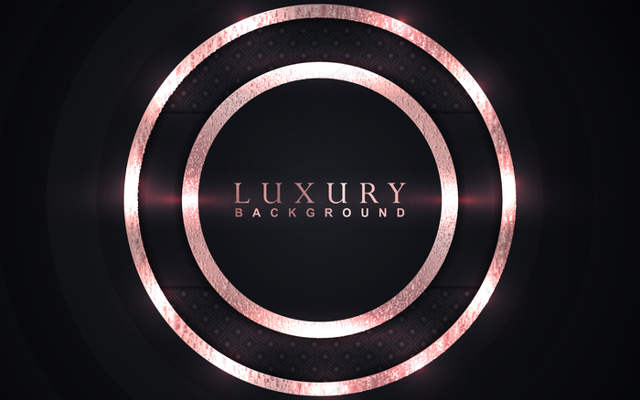 奢华黑色背景，金色元素装饰