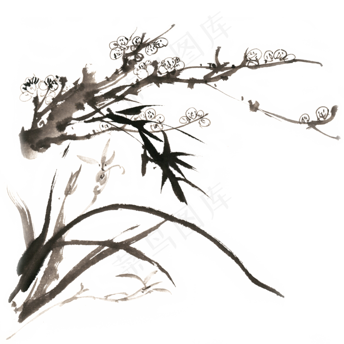 水墨画梅兰竹