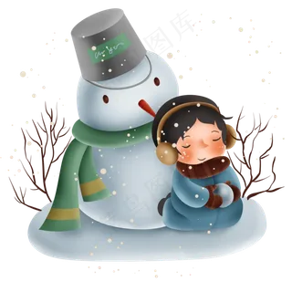 堆雪人的小朋友