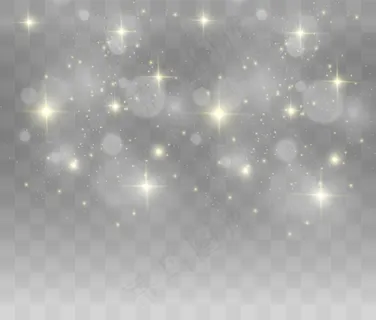 美丽的火花闪耀着特殊的光芒。在透明背景上闪烁。