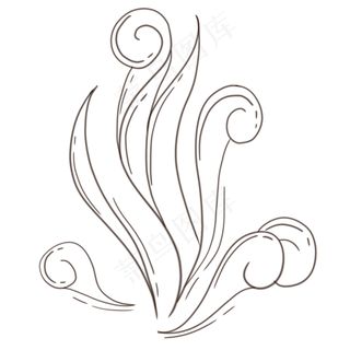 七夕情人节线条装饰祥云图案云朵