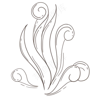 七夕情人节线条装饰祥云图案云朵