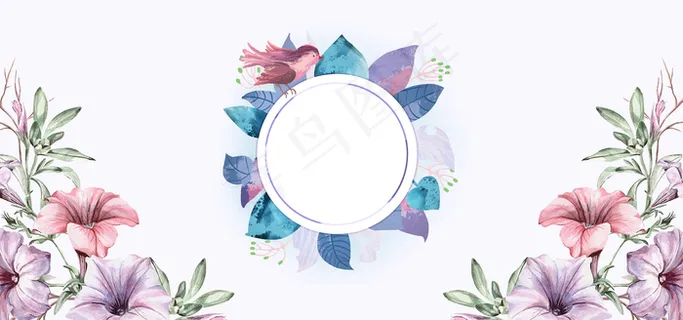 淘宝内衣大促花朵浪漫banner