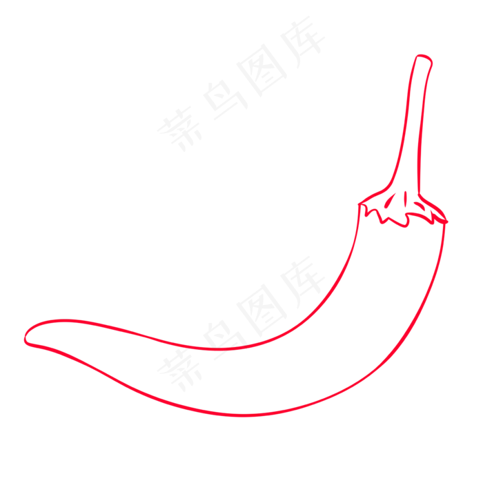 立秋手绘红辣椒线稿(2362X2362(DPI:299))psd模版下载