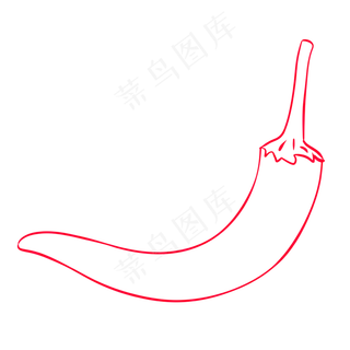 立秋手绘红辣椒线稿