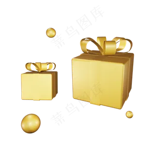 金色四边形礼盒装饰