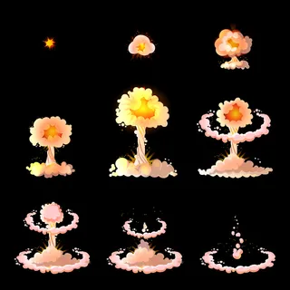 卡通爆炸动画概念