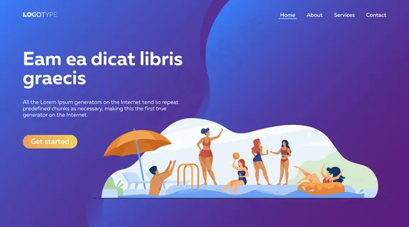 快乐的人们享受游泳池聚会