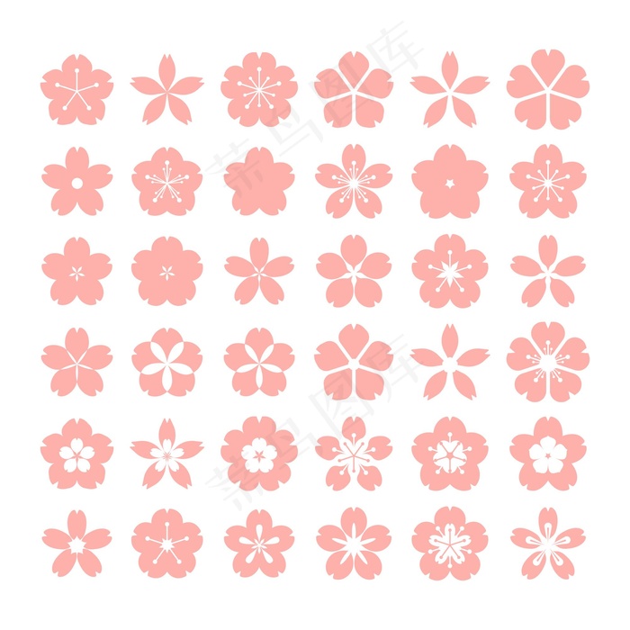 平面设计系列樱花系列eps,ai矢量模版下载