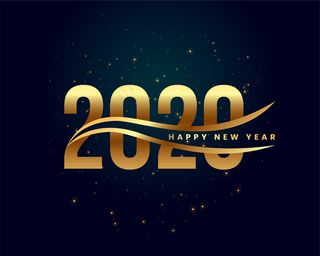 创意2020新年快乐金色背景