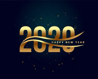 创意2020新年快乐金色背景