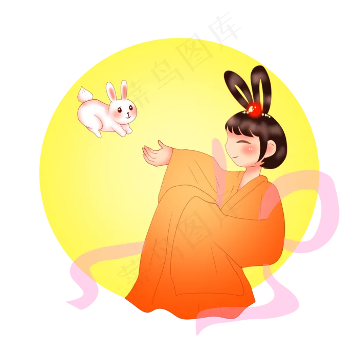 赏月玉兔嫦娥(2000X2000(DPI:299))psd模版下载