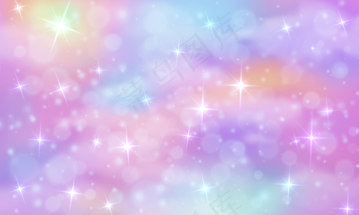 星光灿烂的彩虹天空eps,ai矢量模版下载
