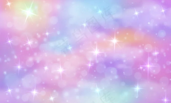 星光灿烂的彩虹天空eps,ai矢量模版下载