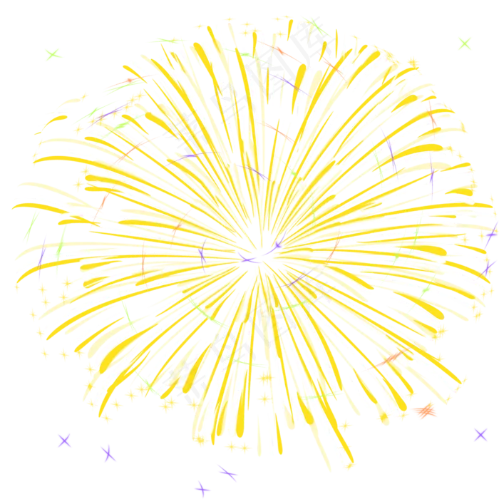 缤纷烟花礼花元素(2000X2000(DPI:300))psd模版下载