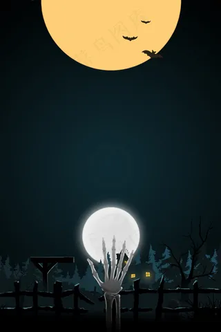 万圣节月光蝙蝠恐怖晚会