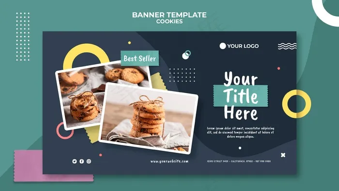 Cookie shop横幅banner模板psd模版下载